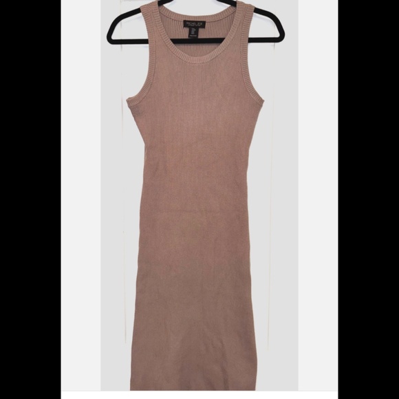 Rachel Zoe Ribbed Tan Sleeveless Sweater Dress Size M - Picture 3 of 6